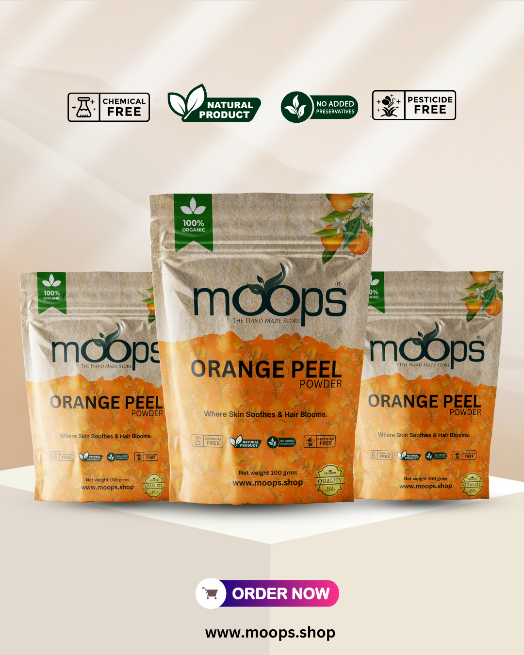 Moops Orange Peel Powder