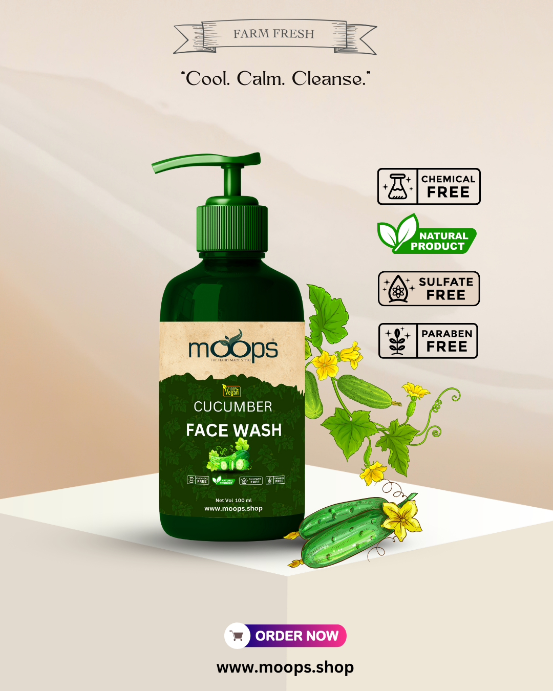 Moops Cucumber Face Wash