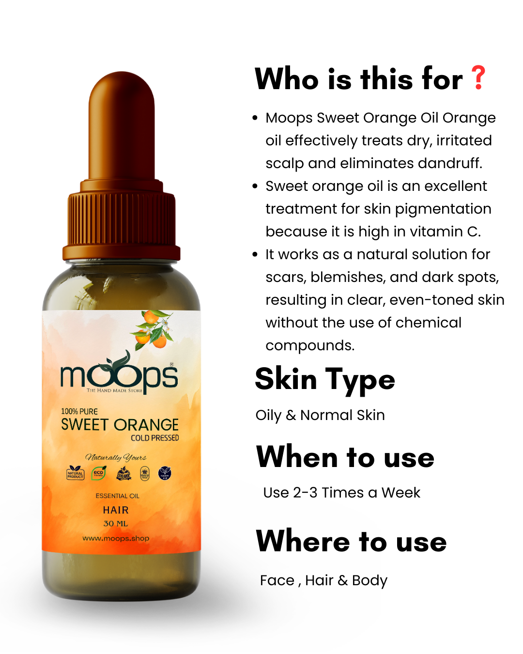 Moops Sweet Orange Essential Oil