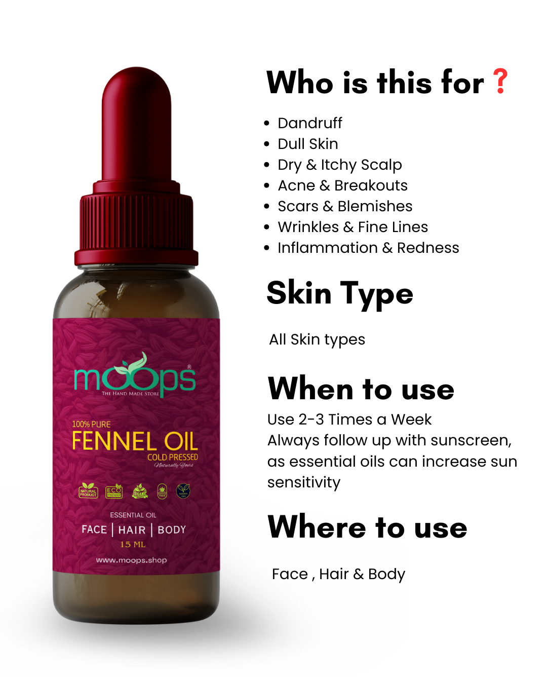 Moops Fennel Essential Oil