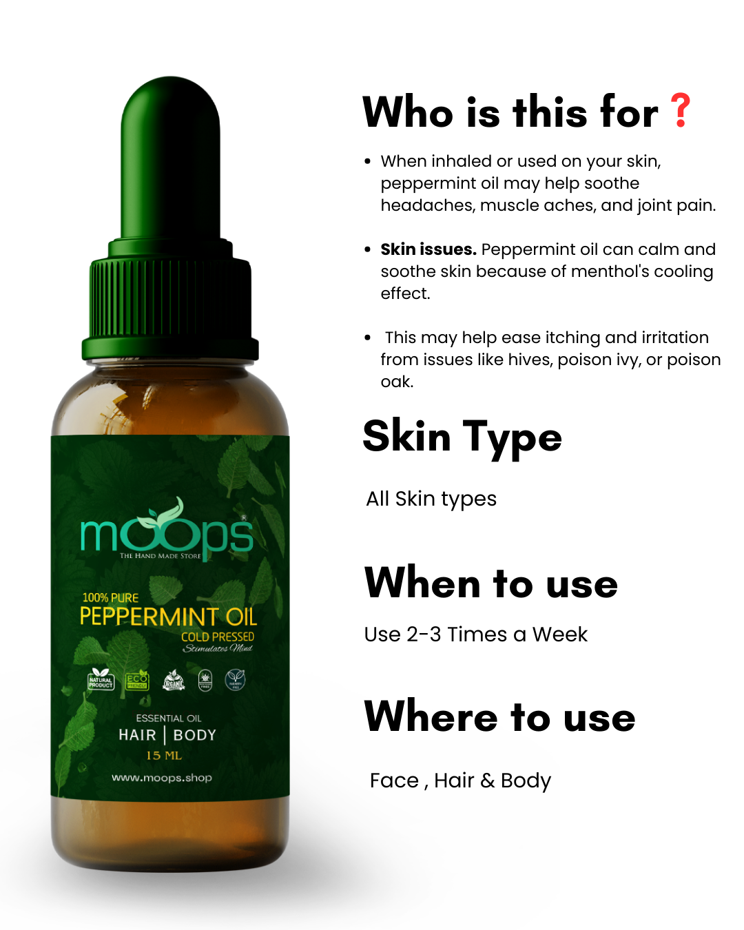 Moops Peppermint Essential Oil