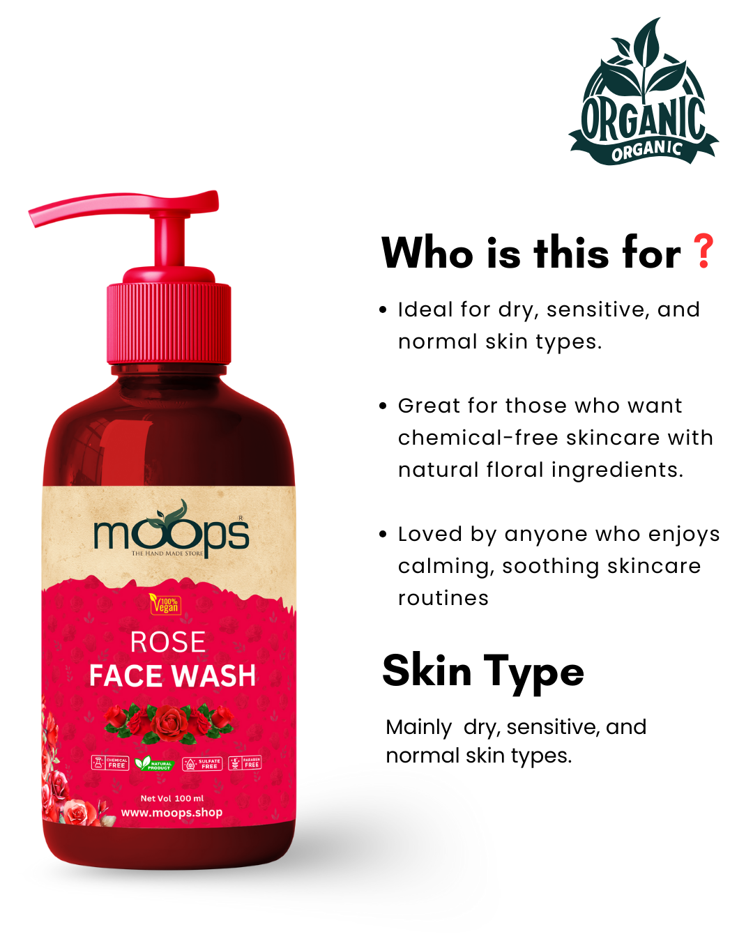 Moops Rose Face Wash