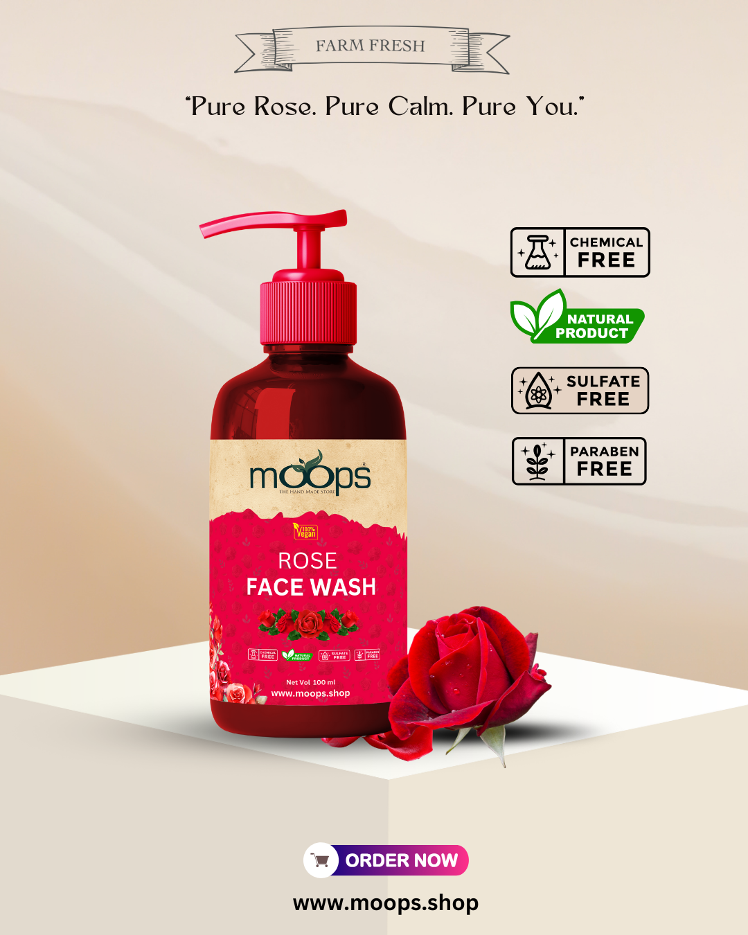 Moops Rose Face Wash