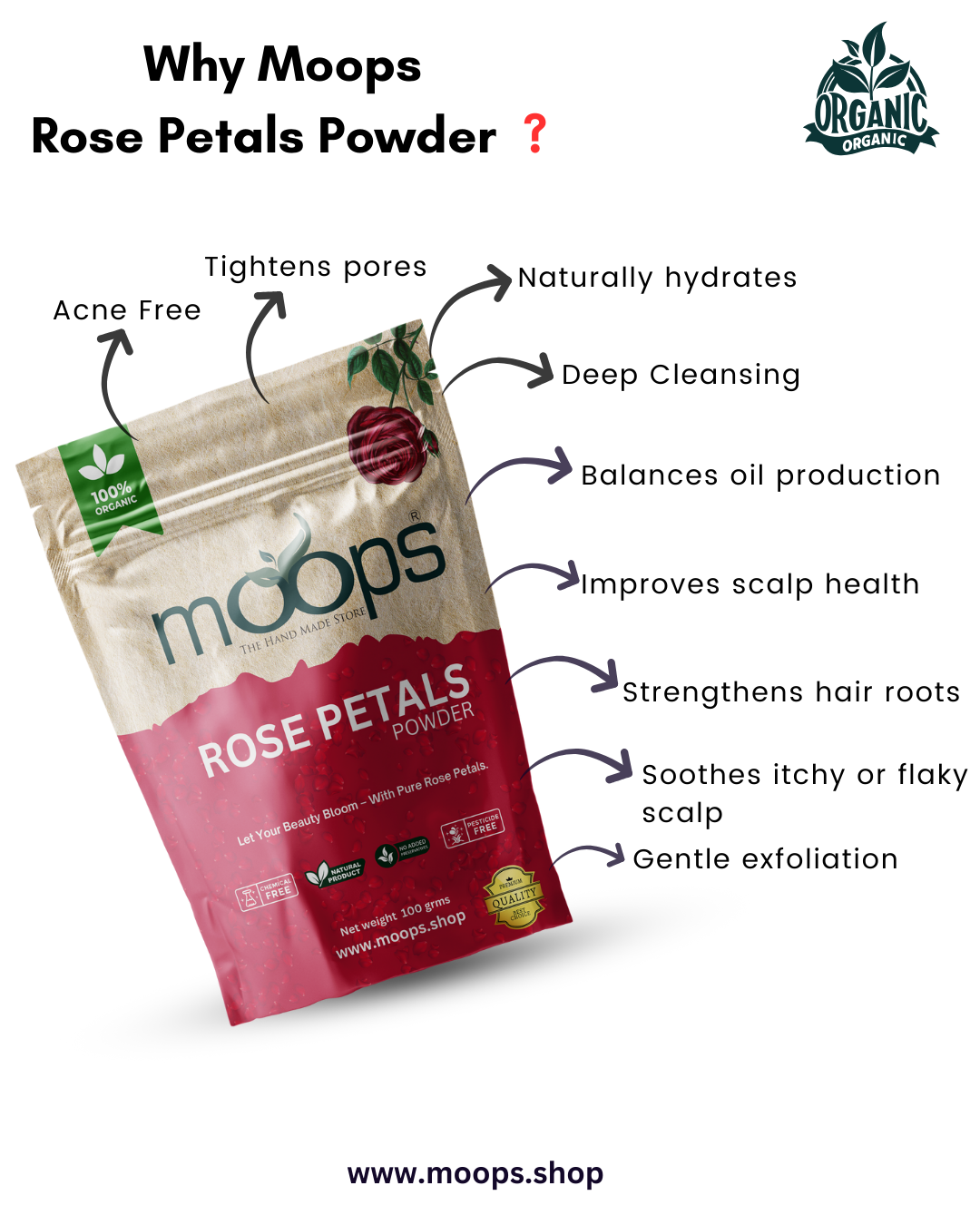 Moops Rose Petal Powder
