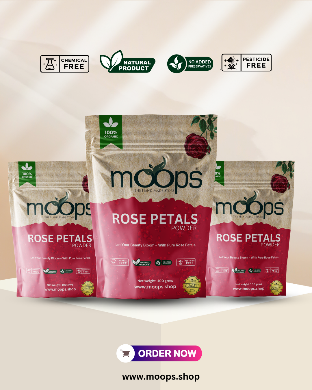 Moops Rose Petal Powder