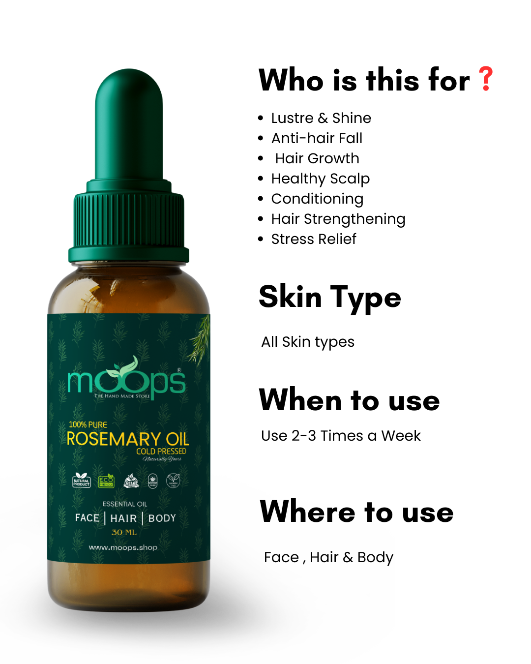 Moops Rosemary Essential Oil 