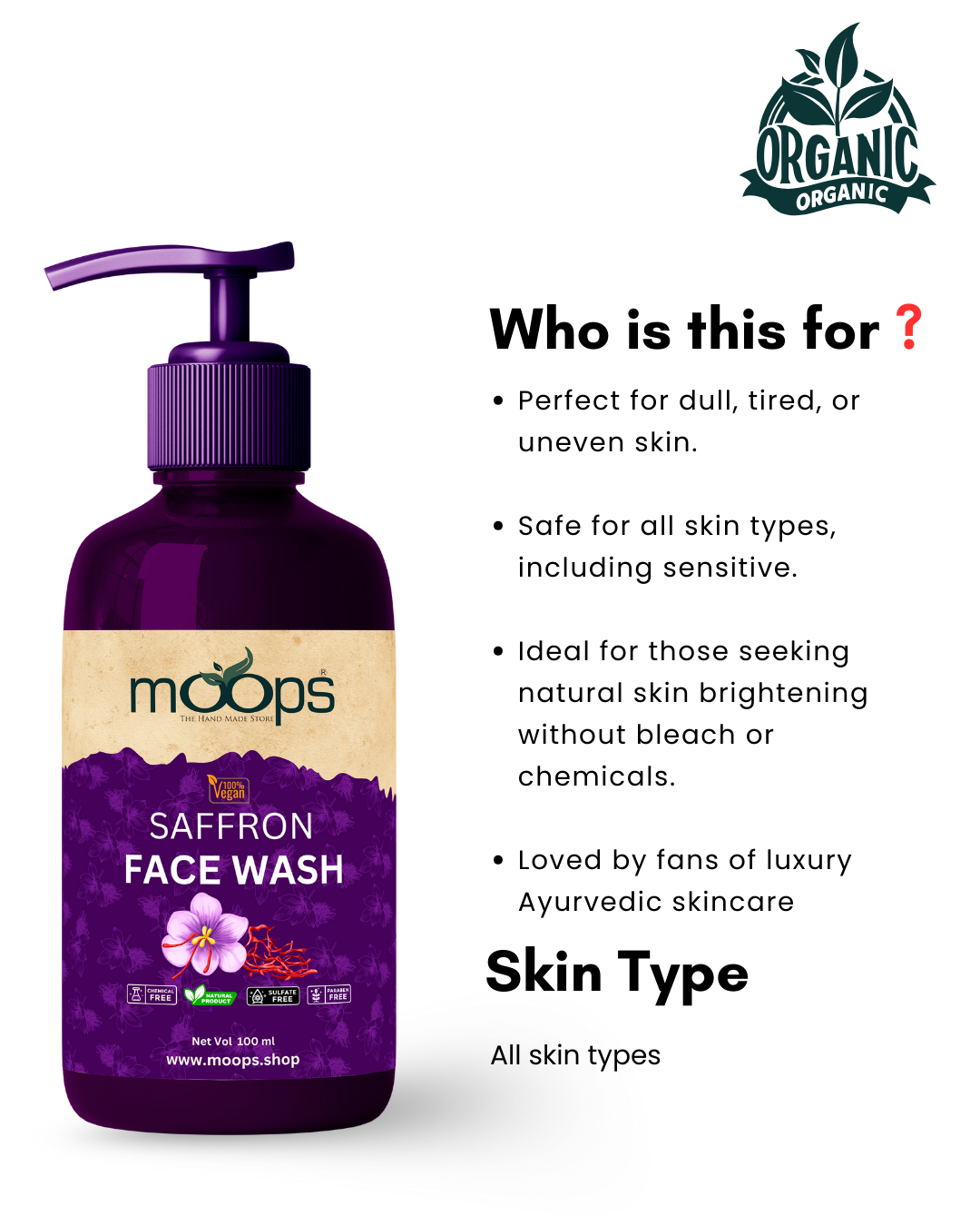 Moops Saffron Face Wash