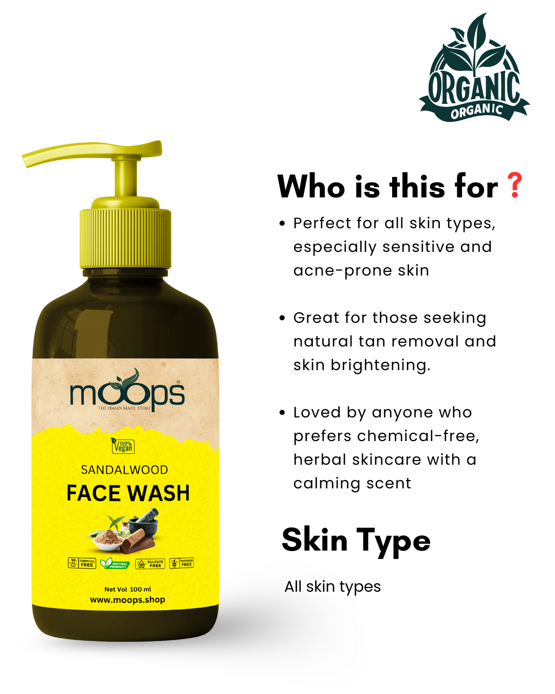 Moops Sandalwood Face Wash