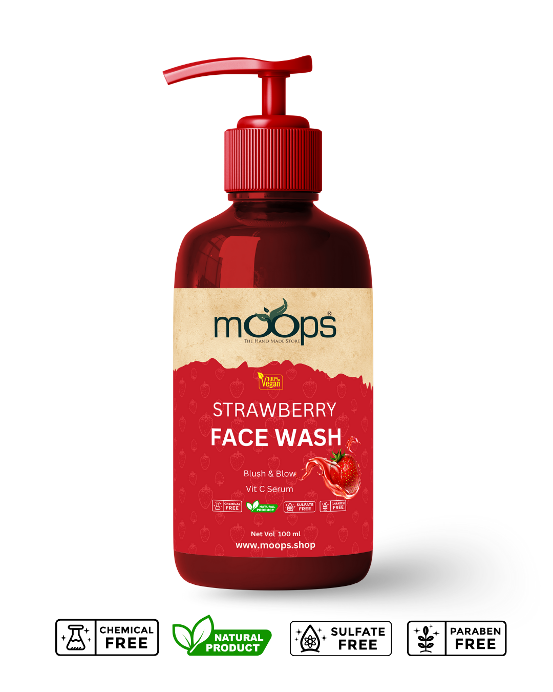 Moops Strawberry Face Wash