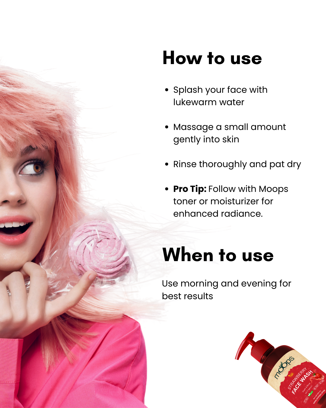 Moops Strawberry Face Wash
