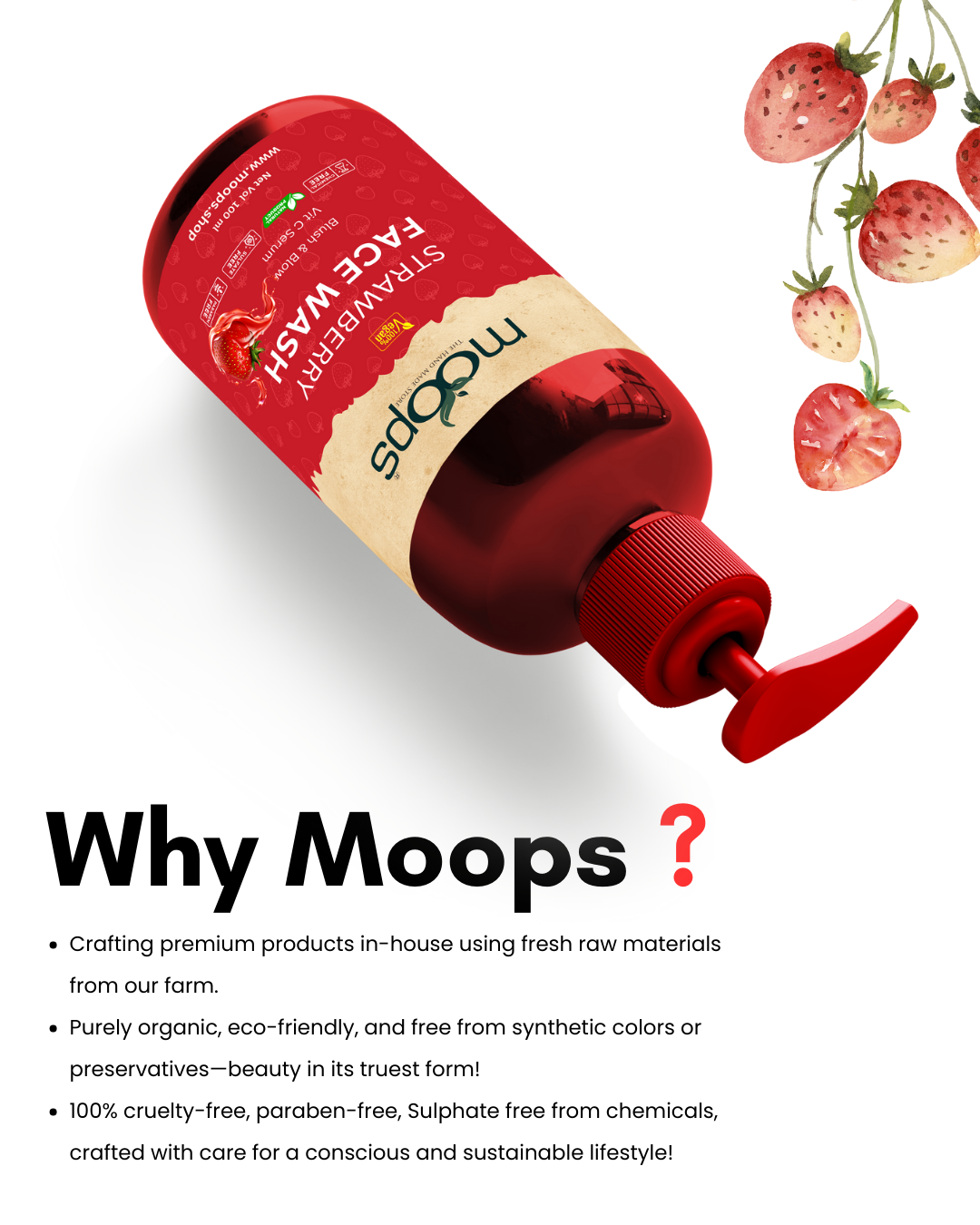 Moops Strawberry Face Wash