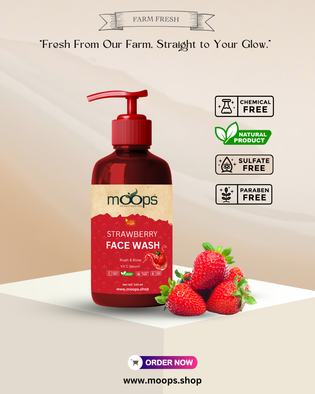 Moops Strawberry Face Wash